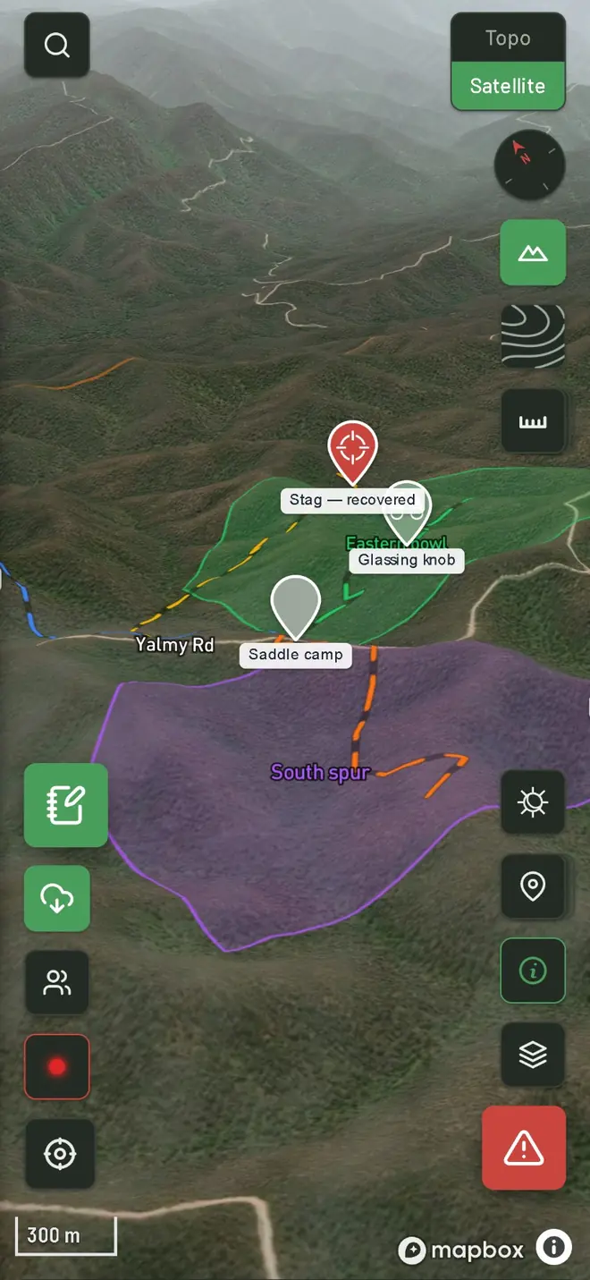 WildMap 3D satellite map in daylight